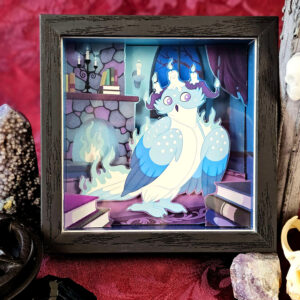 Spirit Familiar - Aglowvale - Adoptable Owl Creature Art Piece for Home Decor, Ritual, Focus