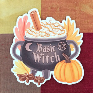 Basic Witch Sticker - Colorful Vinyl Sticker for Water Bottles, Laptops, Journals, or Scrapbooking