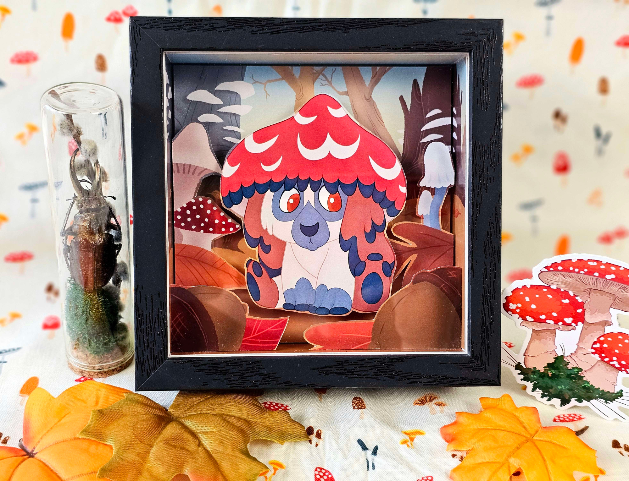Spirit Familiar - Bonnet - Adoptable Mushroom Bear Puppy Creature Art Piece for Home Decor, Ritual, Focus