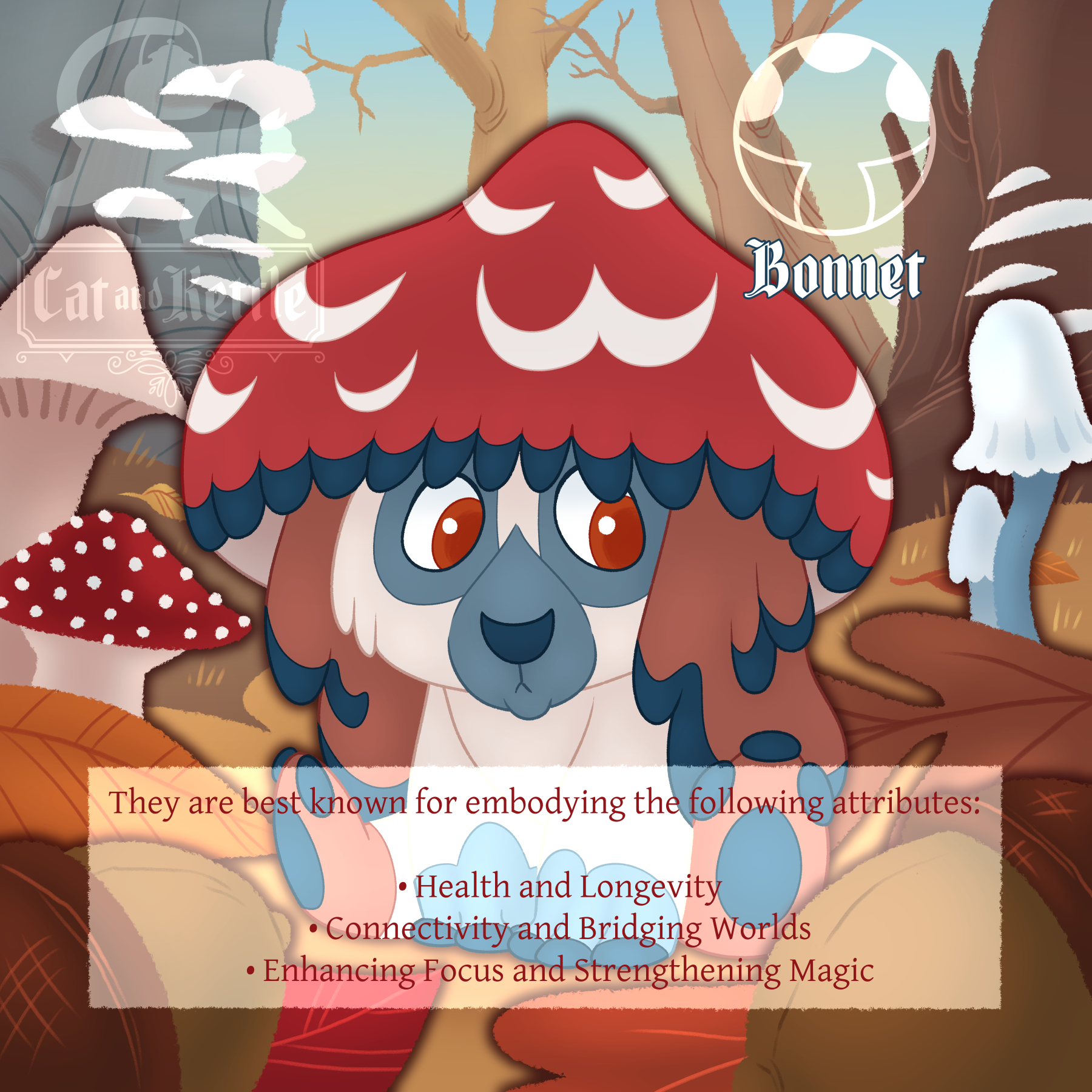 Spirit Familiar - Bonnet - Adoptable Mushroom Bear Puppy Creature Art Piece for Home Decor, Ritual, Focus - Image 2