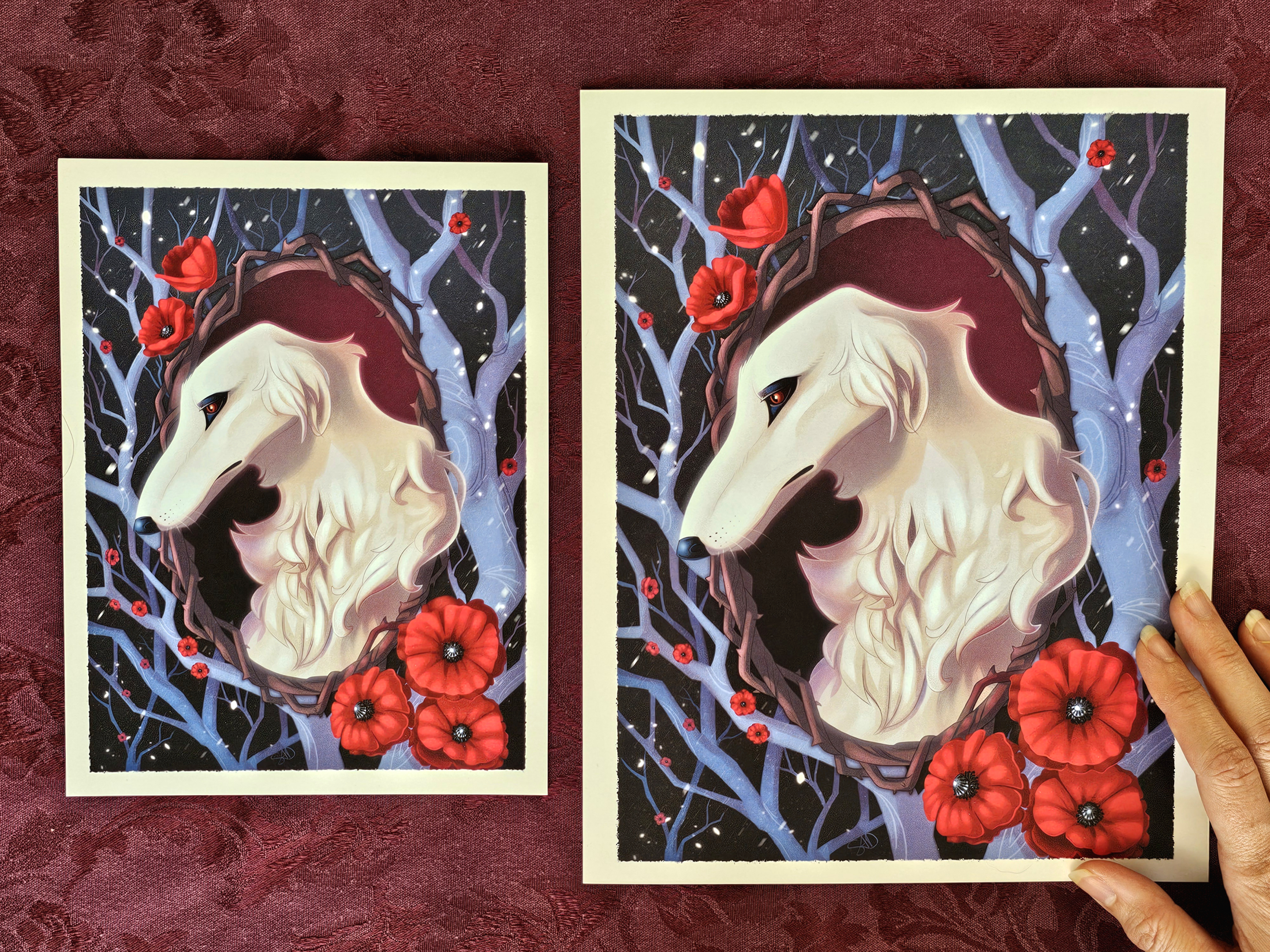 Borzoi in Thorns Art Print - 6x8 and 8x10 Wall Art - Painting for Dog Lovers - Image 4