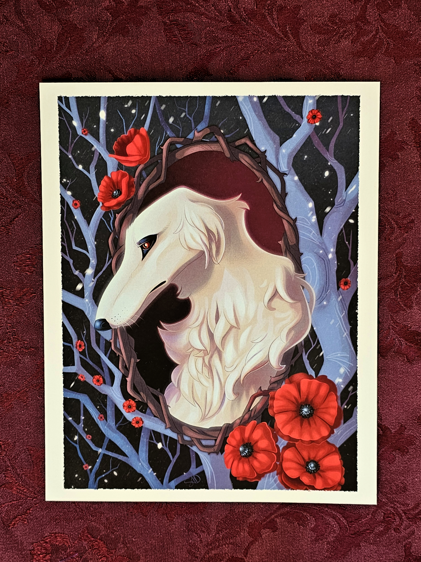 Borzoi in Thorns Art Print - 6x8 and 8x10 Wall Art - Painting for Dog Lovers - Image 6