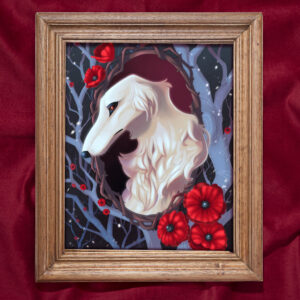 Borzoi in Thorns Art Print - 6x8 and 8x10 Wall Art - Painting for Dog Lovers