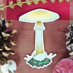 Death Cap Mushroom - Colorful Vinyl Sticker for Water Bottles, Laptops, Journals, or Scrapbooking