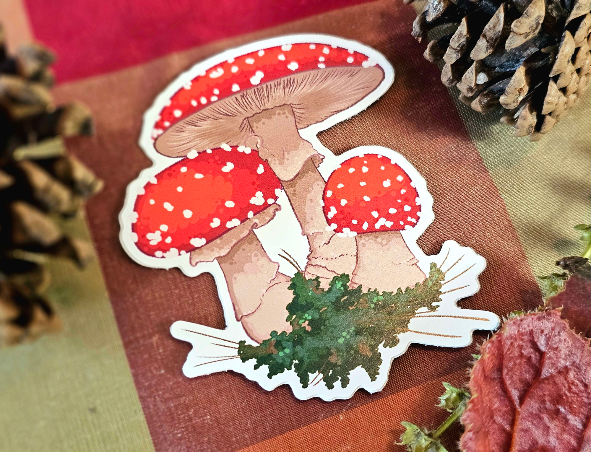 Fly Amanita Mushroom - Colorful Vinyl Sticker for Water Bottles, Laptops, Journals, or Scrapbooking - Image 2