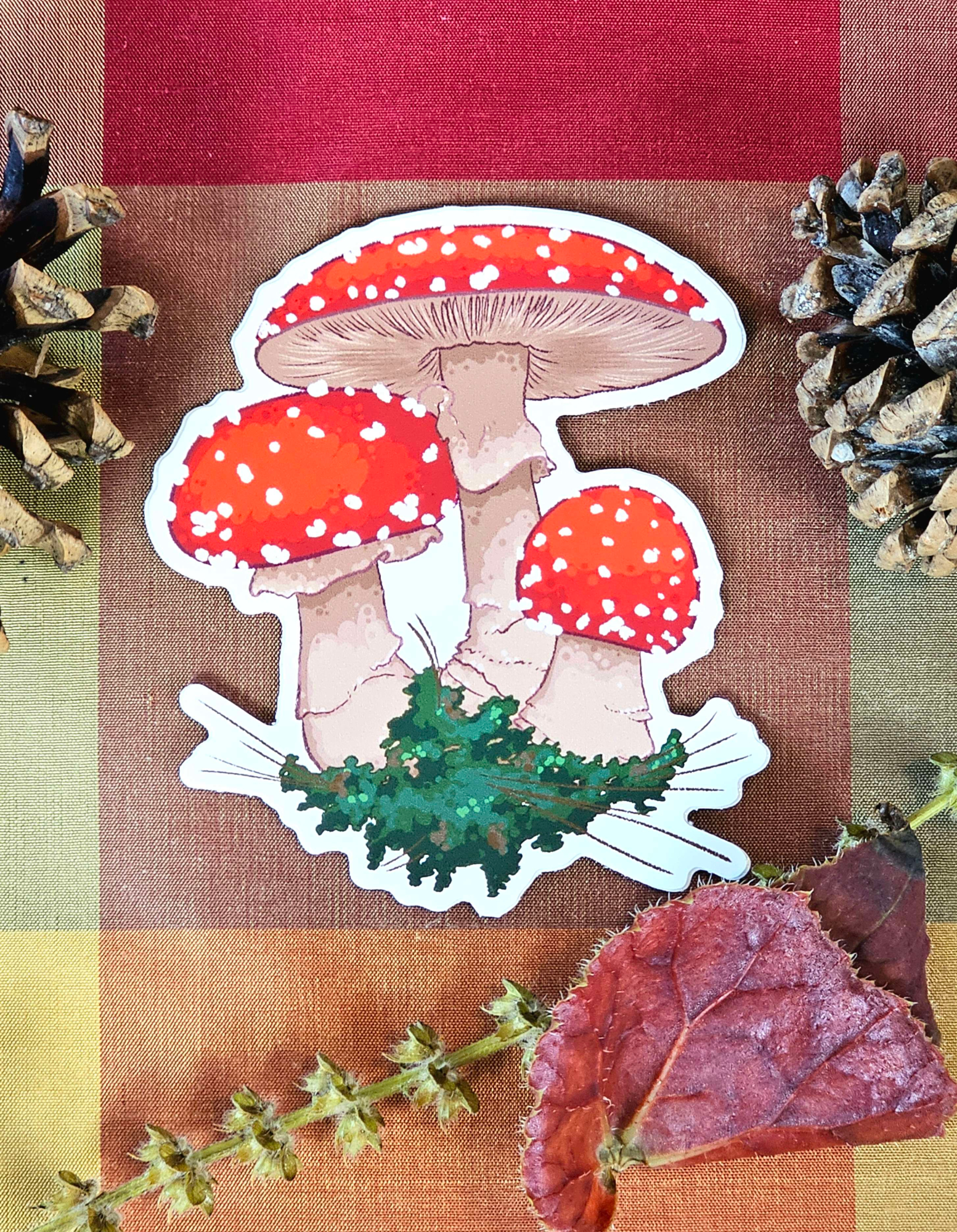 Fly Amanita Mushroom - Colorful Vinyl Sticker for Water Bottles, Laptops, Journals, or Scrapbooking - Image 3