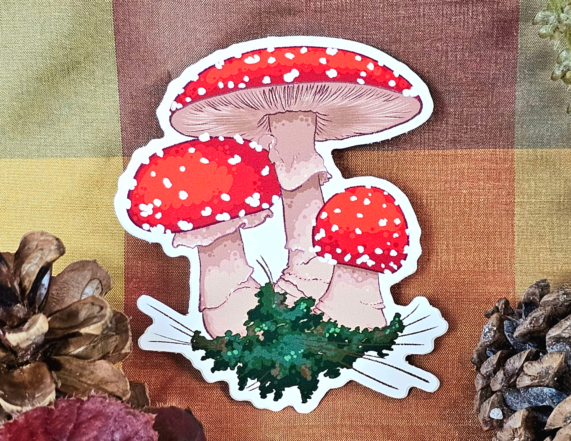 Fly Amanita Mushroom - Colorful Vinyl Sticker for Water Bottles, Laptops, Journals, or Scrapbooking - Image 4