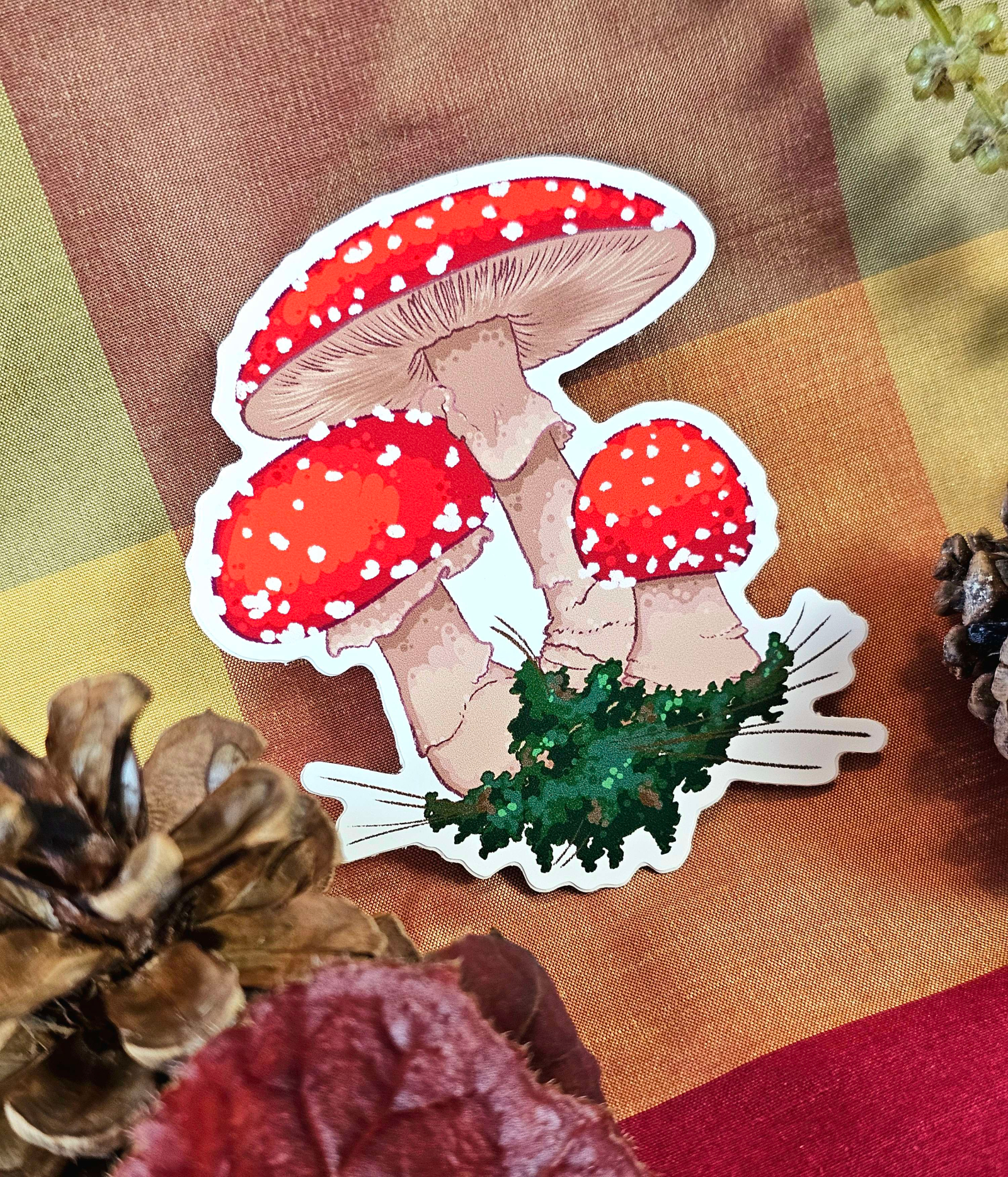 Fly Amanita Mushroom - Colorful Vinyl Sticker for Water Bottles, Laptops, Journals, or Scrapbooking - Image 5
