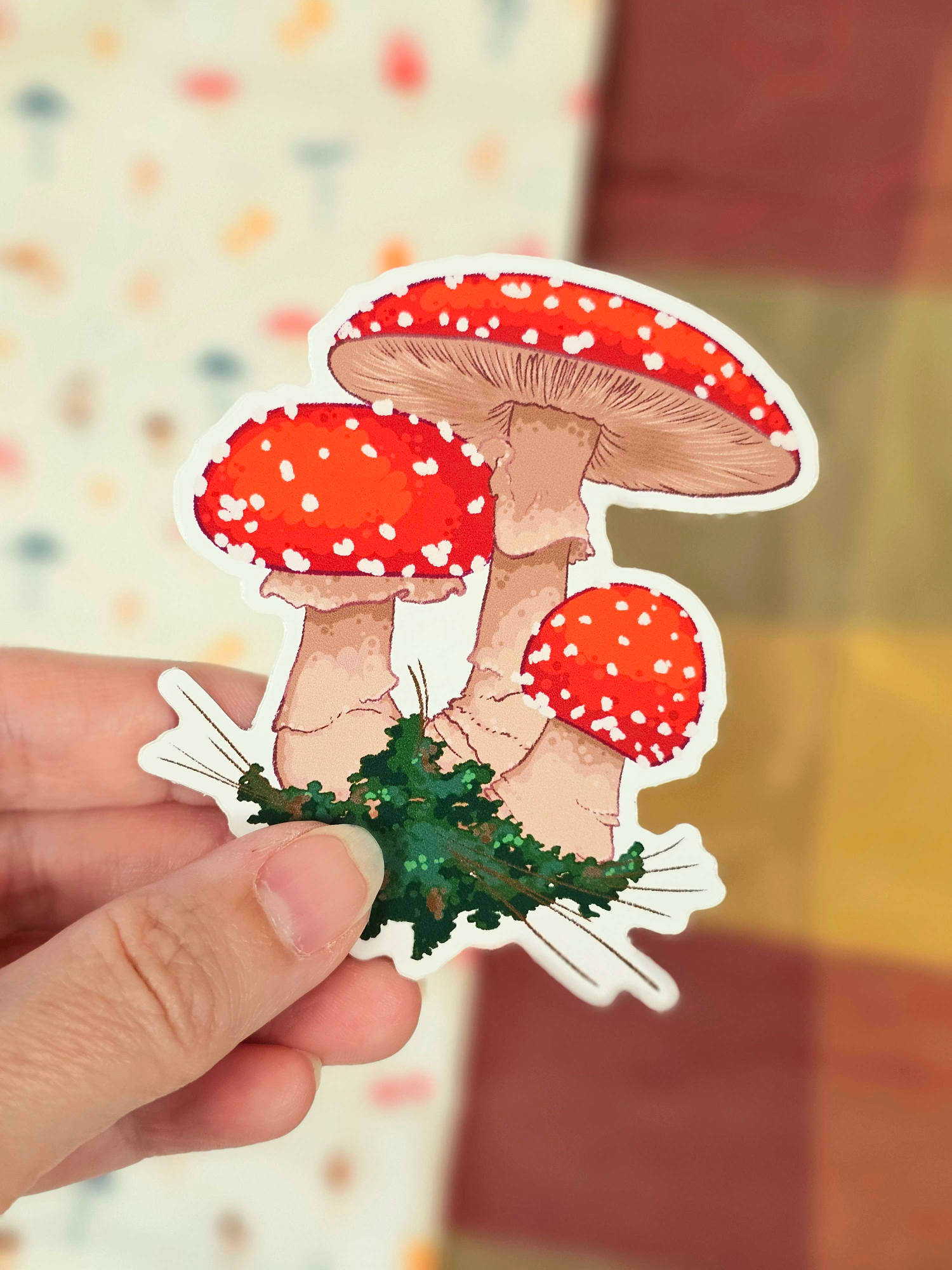 Fly Amanita Mushroom - Colorful Vinyl Sticker for Water Bottles, Laptops, Journals, or Scrapbooking - Image 7