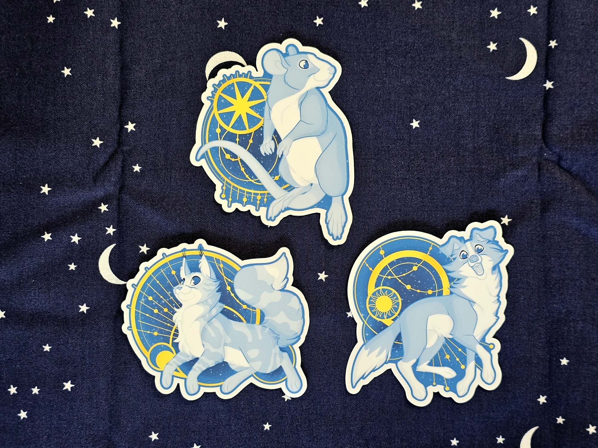 Celestial Animal Vinyl Stickers - Maine Coon Cat, Border Collie Dog, Fancy Rat Waterproof Stickers - Image 5
