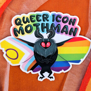 Queer Icon Mothman - Colorful Vinyl Sticker for Water Bottles, Laptops, Journals, or Scrapbooking
