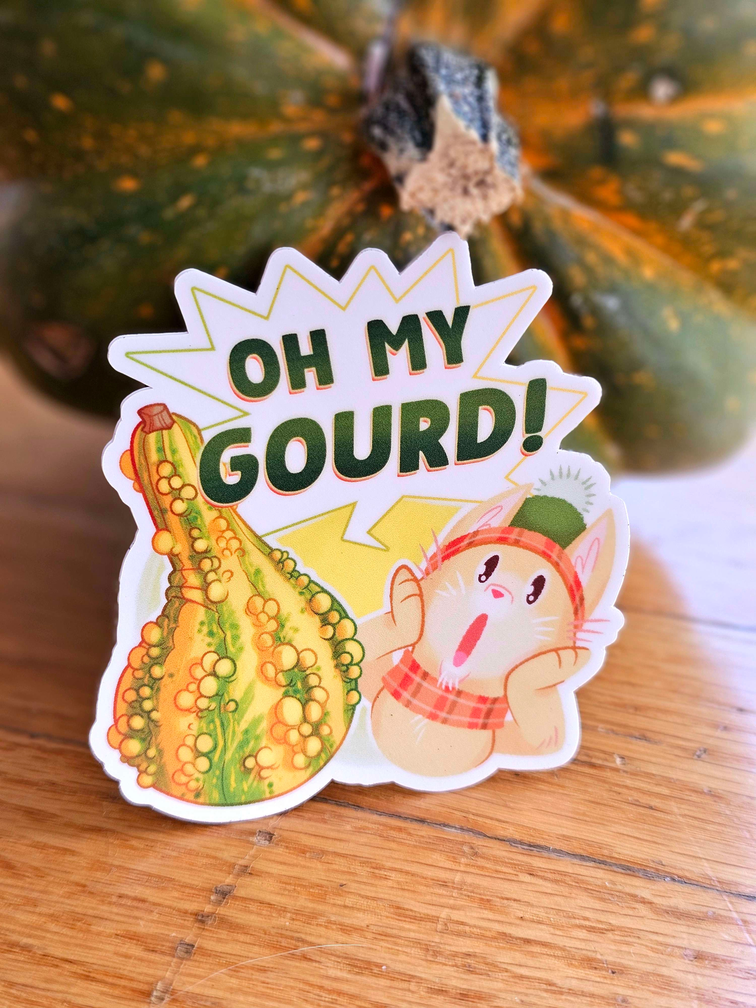 Oh My Gourd! - Vinyl Autumn Sticker for Water Bottles, Laptops, Journals, or Scrapbooking - Image 2