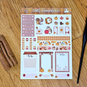 OMG Pumpkins! Sticker Sheet - Planner Stickers for Tracking, Productivity, Bullet Journals, and Agendas
