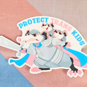 Protect Trans Kids - Colorful Vinyl Sticker for Water Bottles, Laptops, Journals, or Scrapbooking